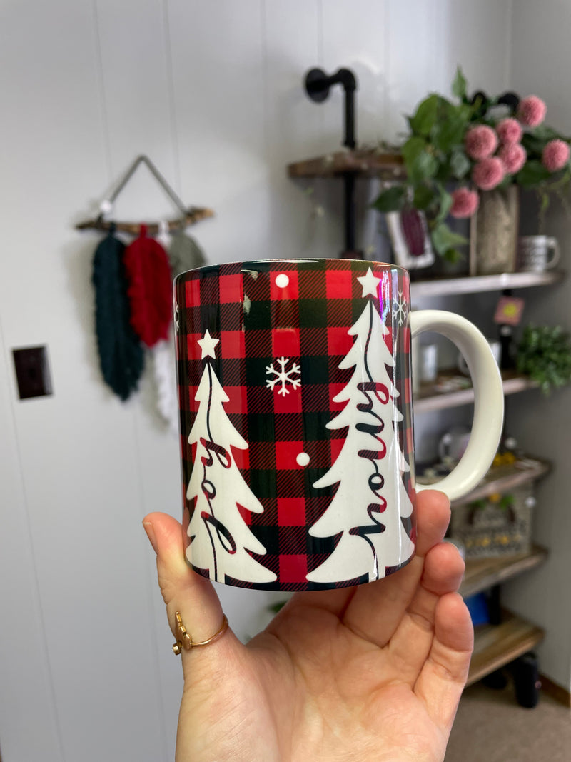 Cheer, Noel, Joy, Holly Mug