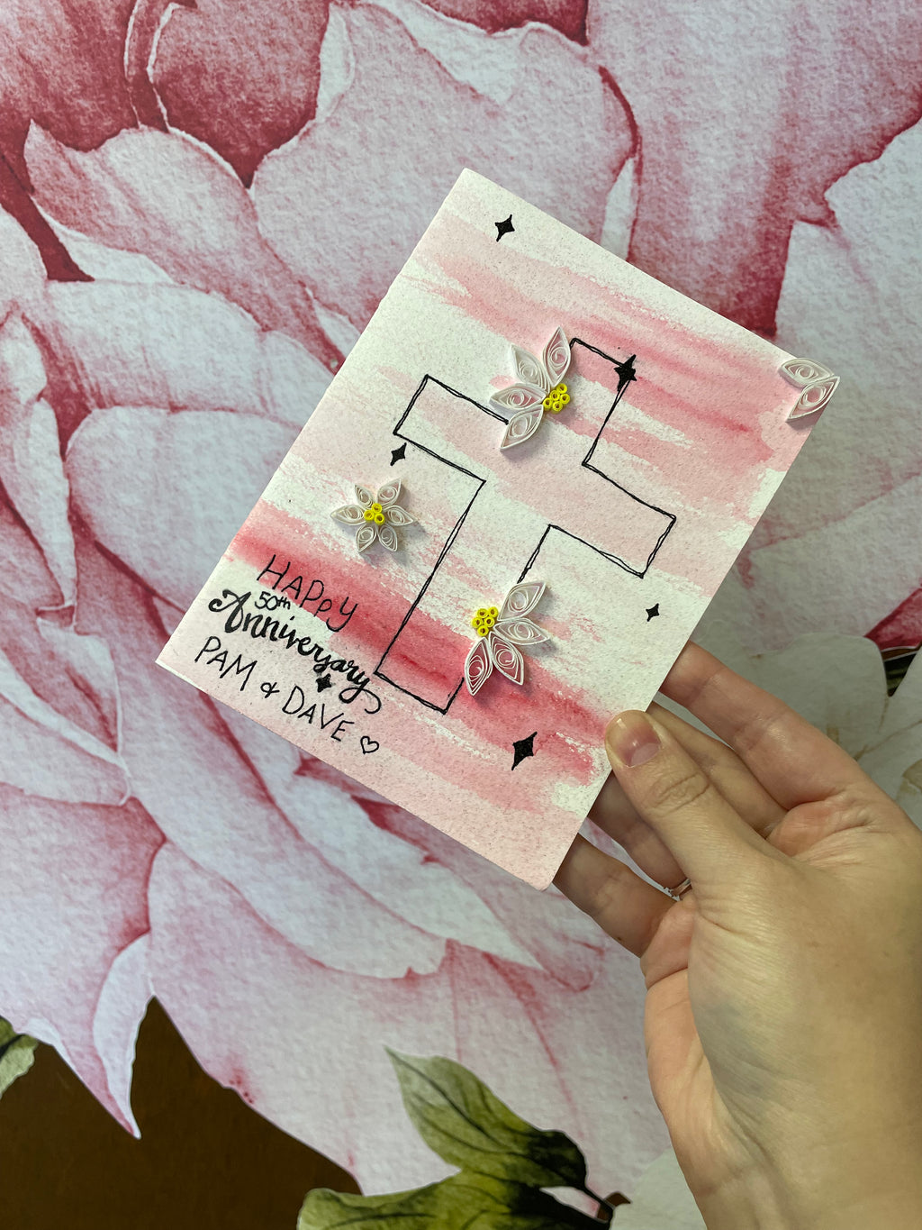 Custom Religious Anniversary Quilled Card