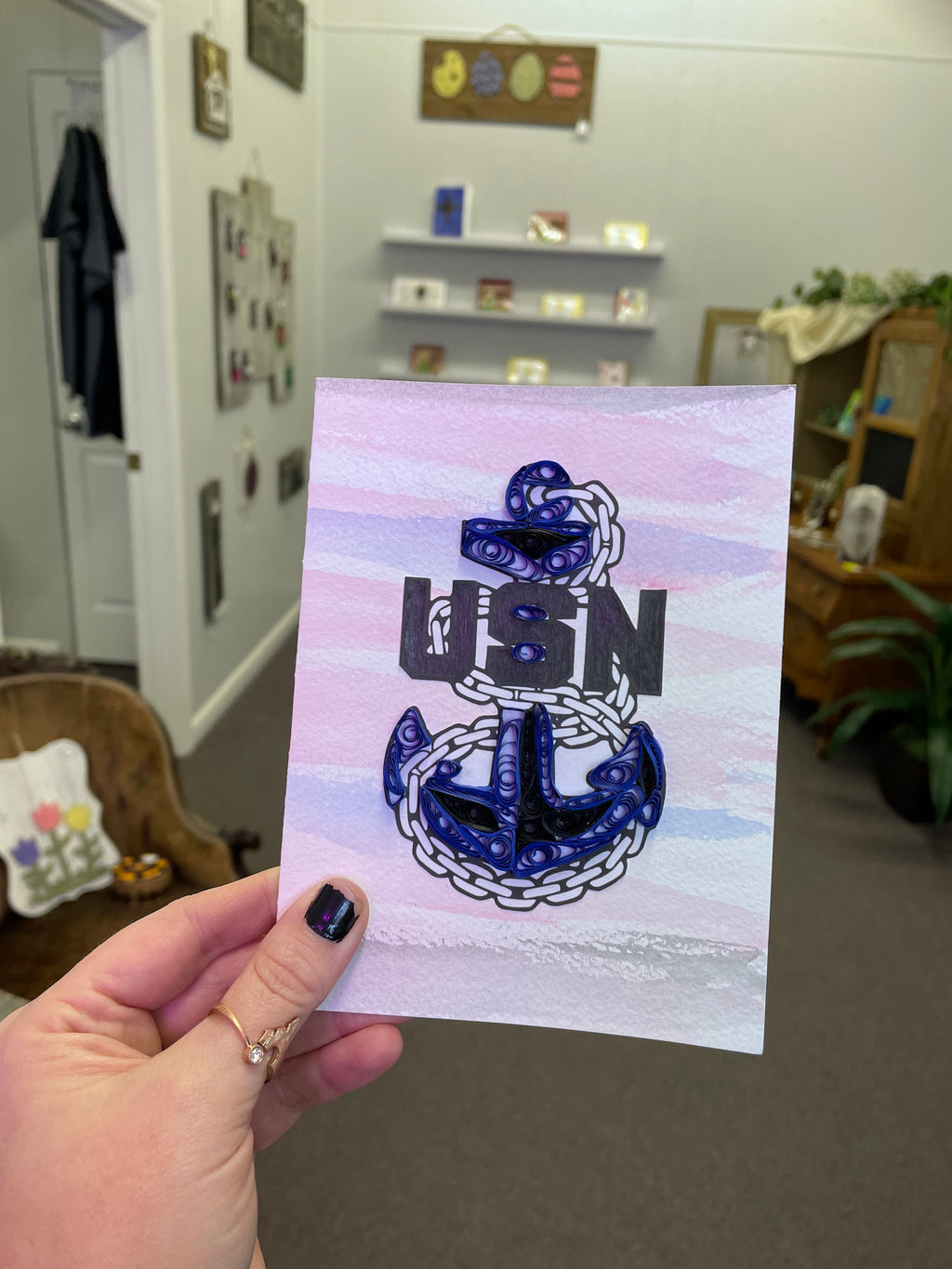 United States Navy Birthday Quilled Card