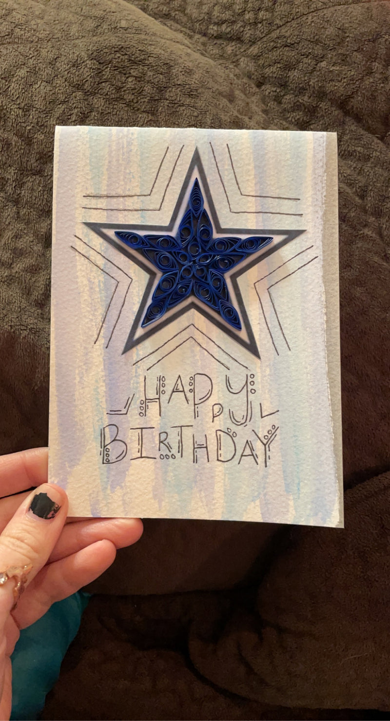 Dallas Cowboys Birthday Quilled Card