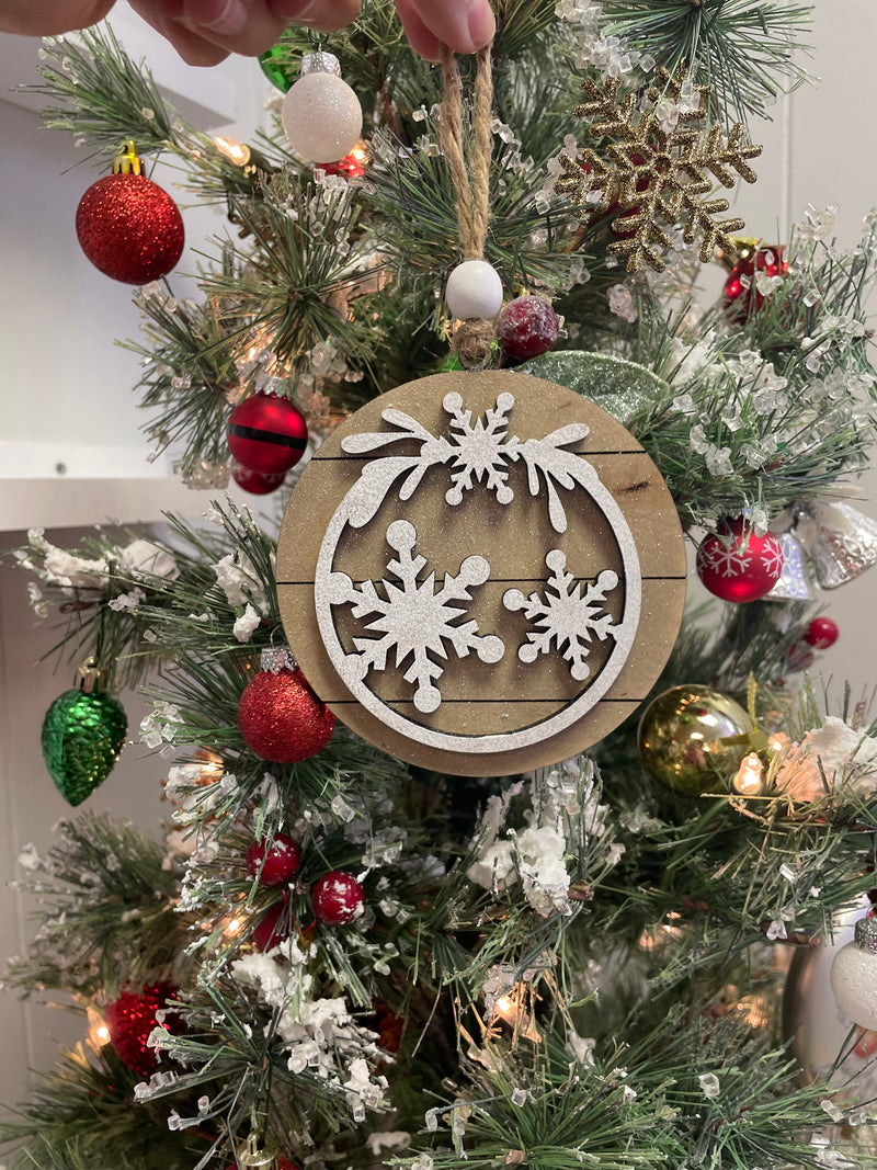 Wooden Snowflake Ornament