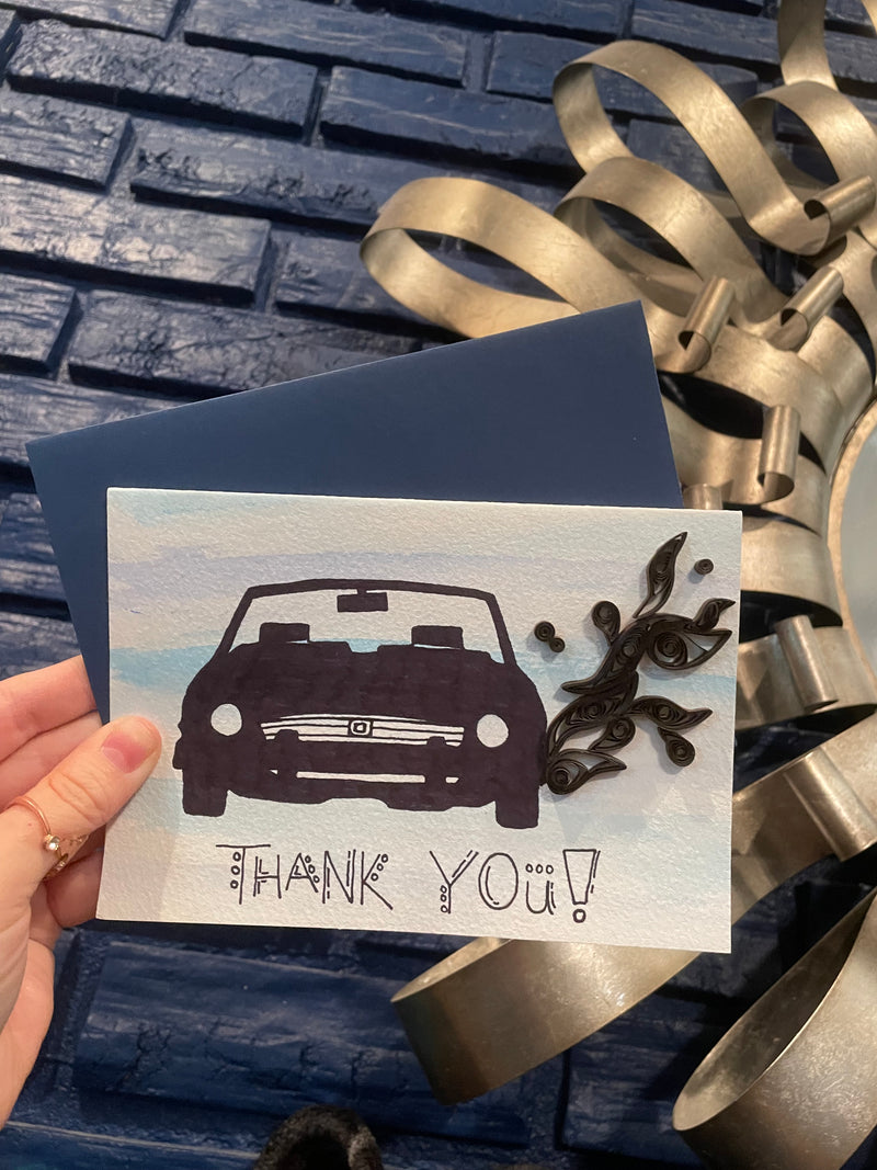 Car Thank You Quilled Card