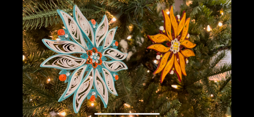 Blue Sunburst Quilled Ornament