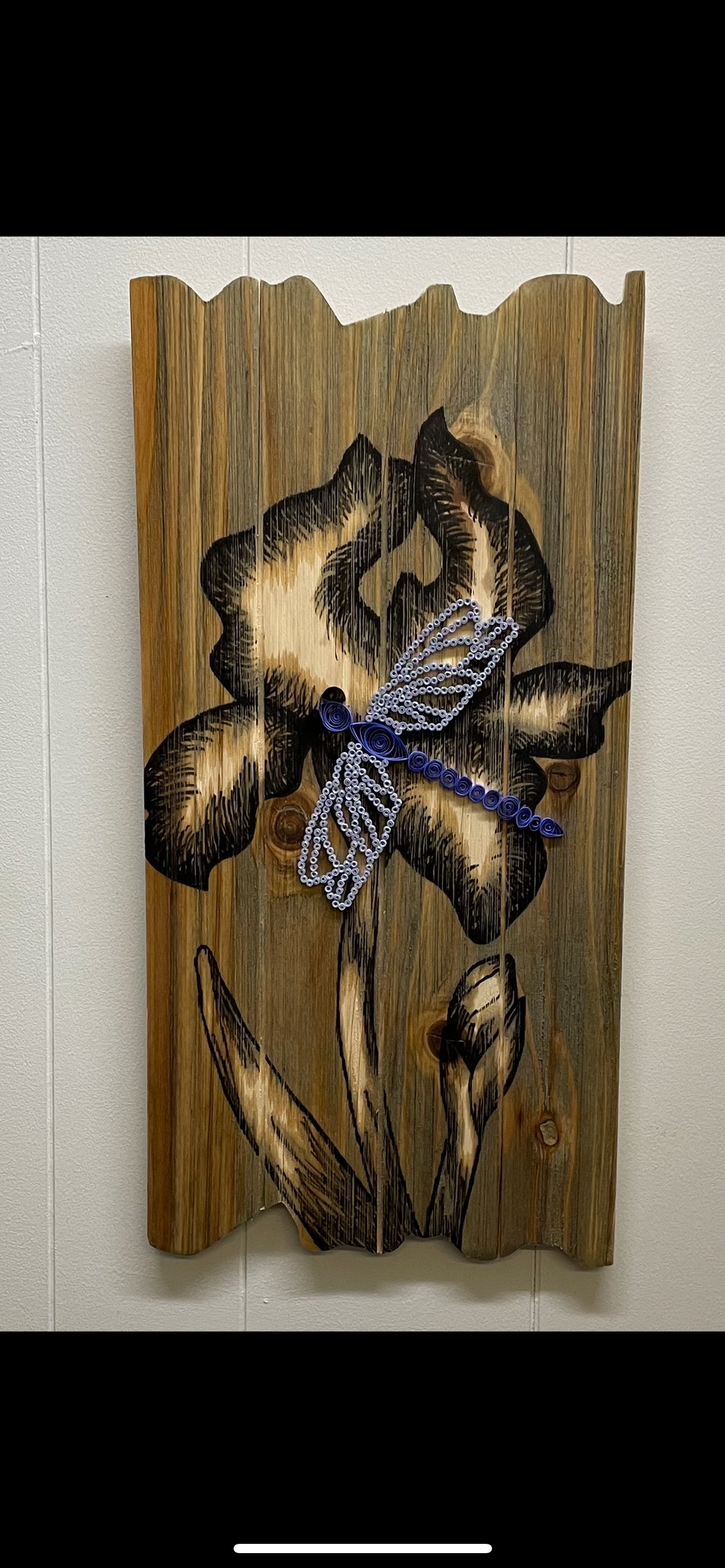 Dragonfly & Iris Quilled Wall Plaque