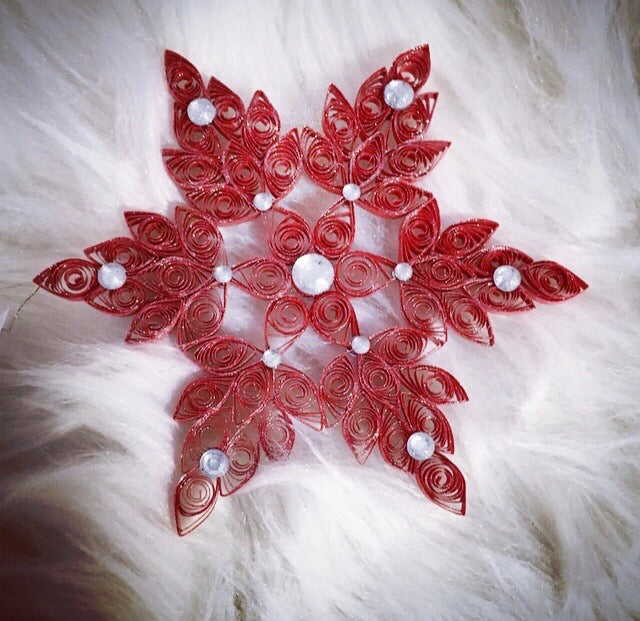 Christmas Red Quilled Ornament