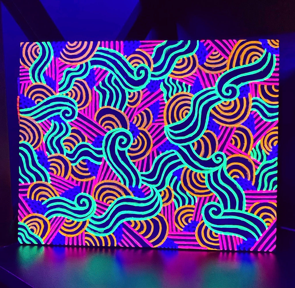 Head in the Clouds Blacklight Painting Canvas