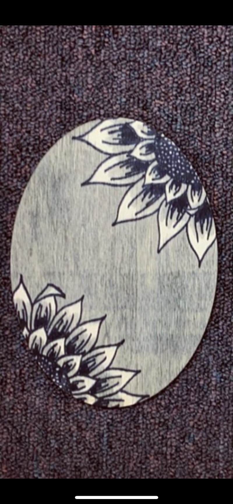 Single Sunflower Stain-drawn Mini Plaque