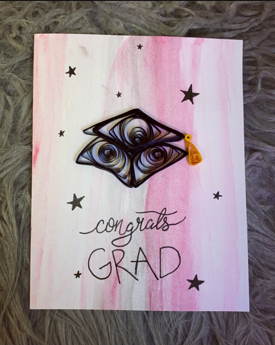 Congrats Grad Graduation Quilled Card