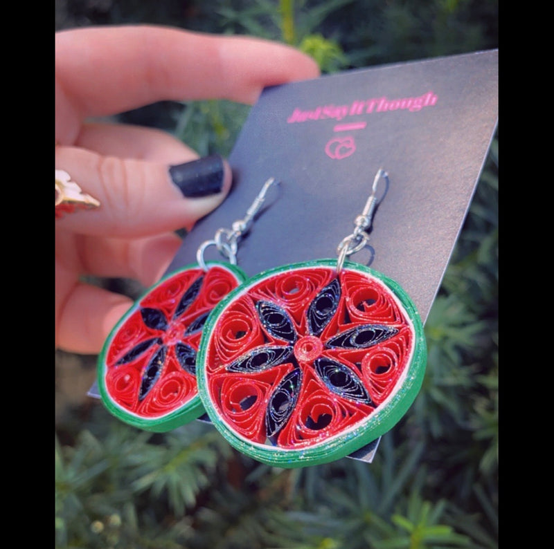 Candy Watermelon Quilled Earrings