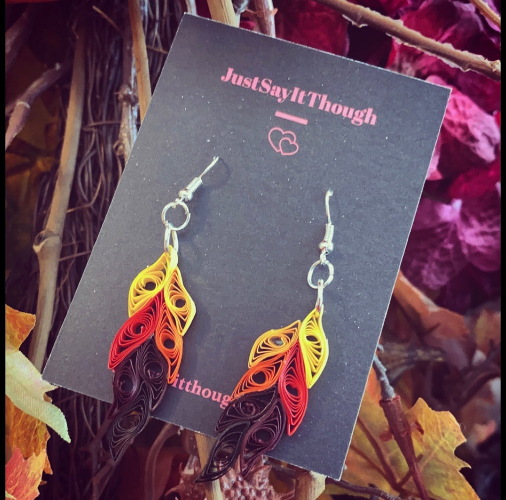 Fall Leaves Quilled Earrings