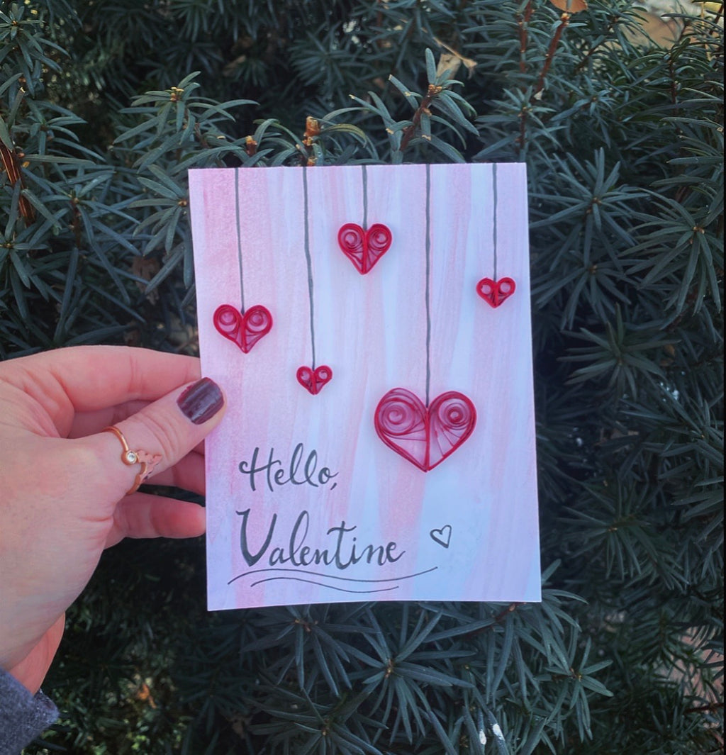 Hello, Valentine Quilled Card