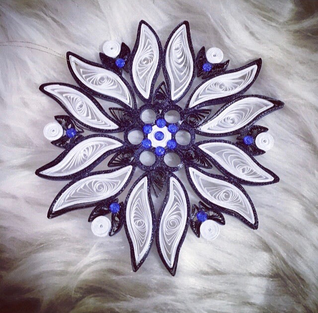 Blue Skies Sun Quilled Ornament