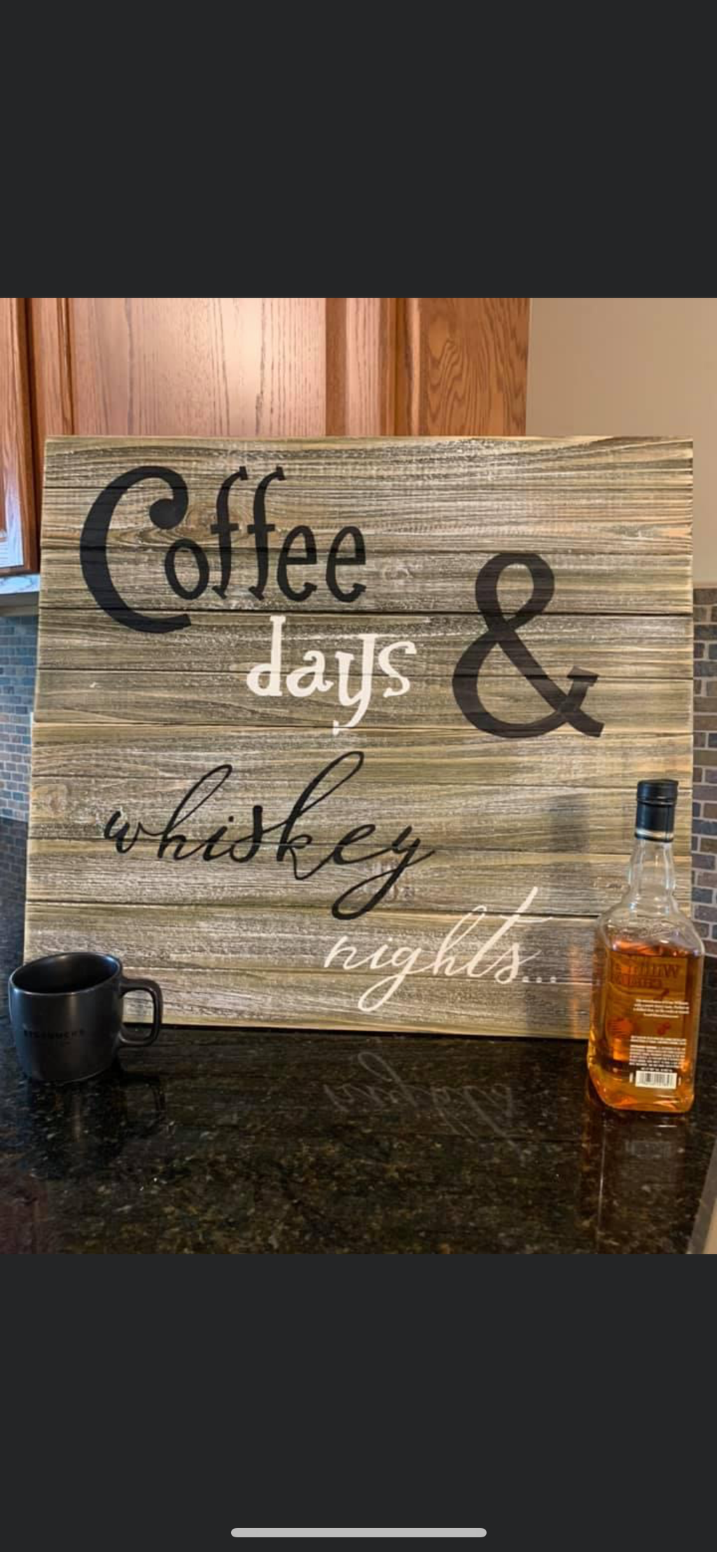 Custom Coffee Days and Whiskey Nights Wall Plaque