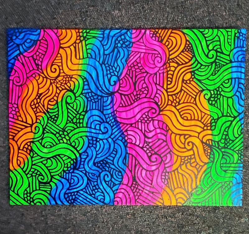 Far Out Waves Blacklight Painted Canvas