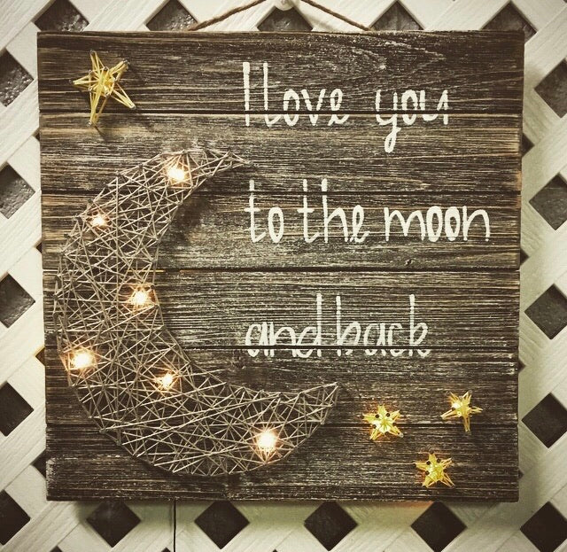 Love You to the Moon Lighted Wall Plaque