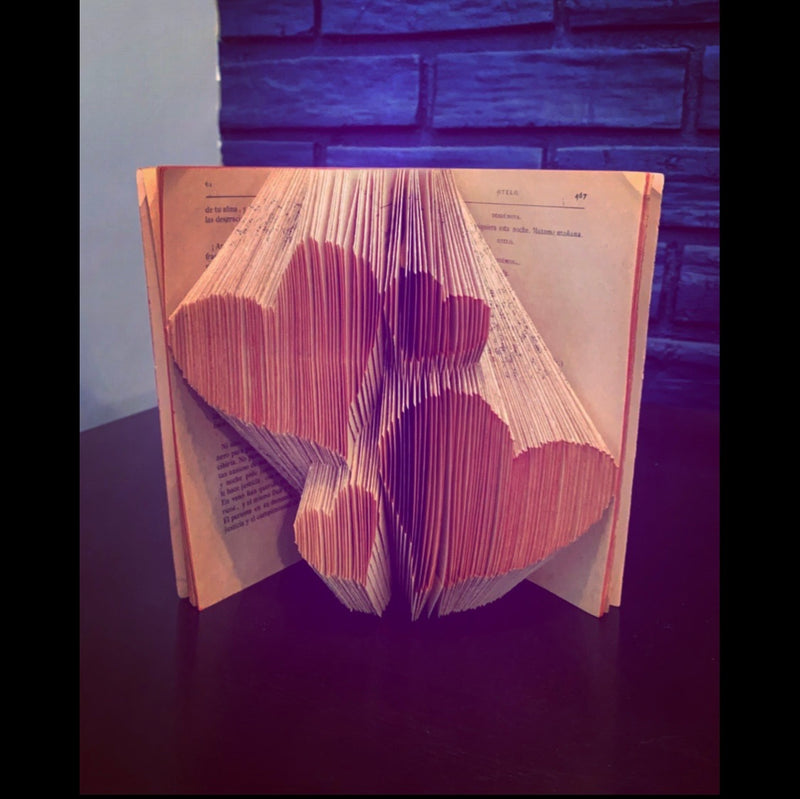 Hearts! Folded Book with Red Pages