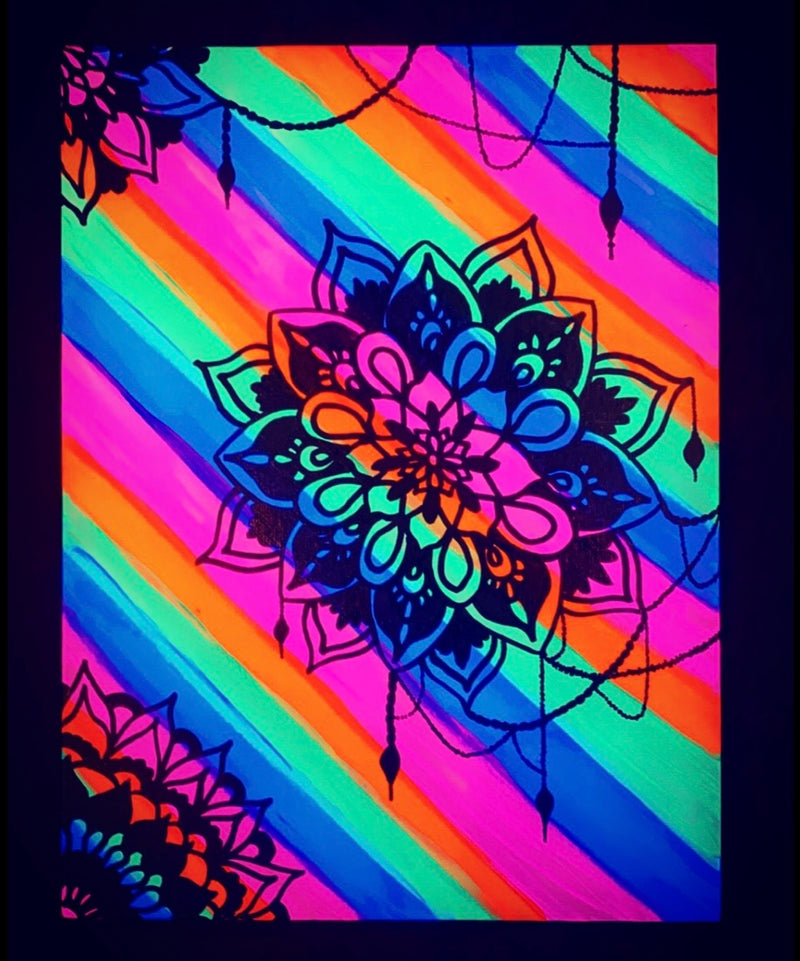 Prism Jewels Blacklight Painted Canvas