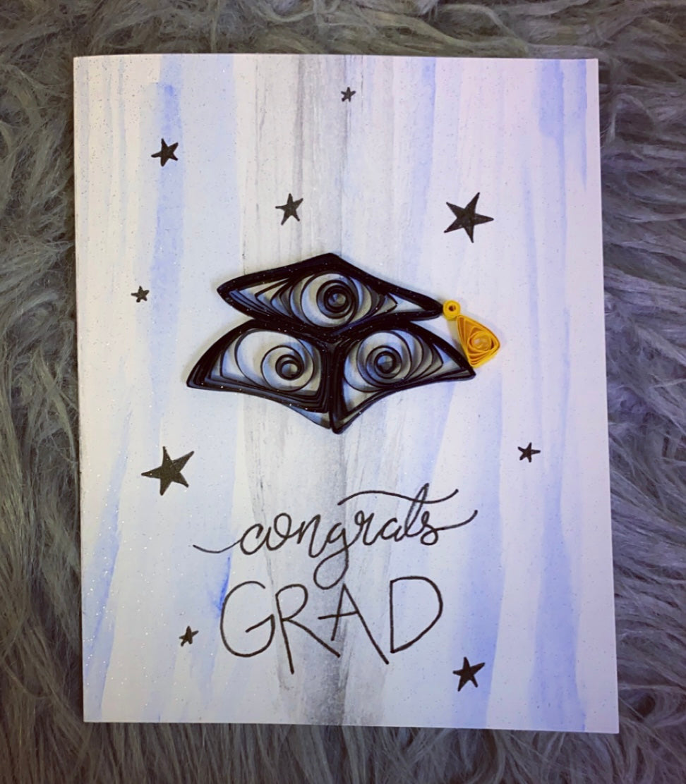Congrats Grad Graduation Quilled Card